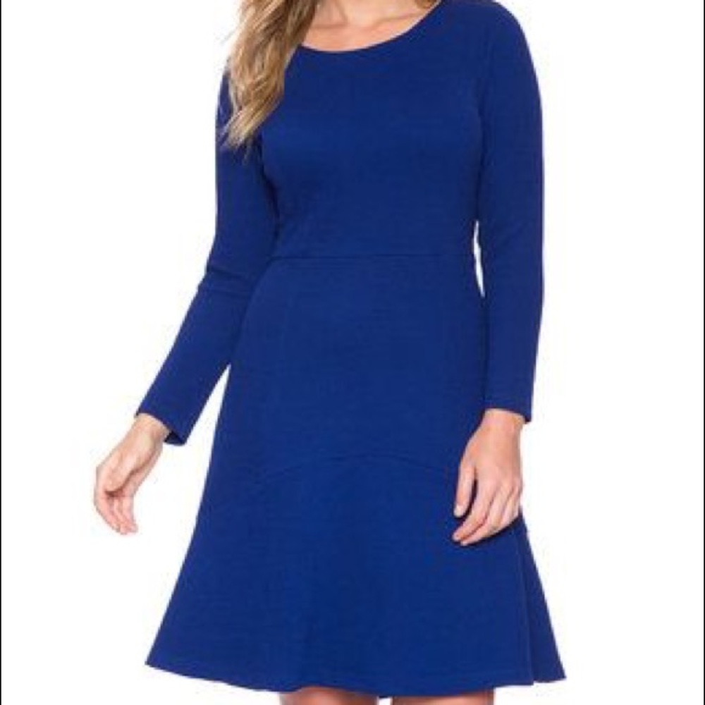 Eloquii royal blue flounce hem dress